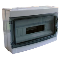 Tracon EDFKIP65-18/1 Falon kívüli elosztódoboz, átlátszó ajtóval, N/PE sínnel 1×18 mod, H×W×D=285×410×140mm, IP65, 660V AC, 1000 V DC