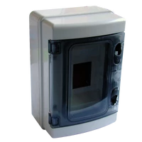 Tracon EDFKIP65-4/1 Falon kívüli elosztódoboz, átlátszó ajtóval, N/PE sínnel 1×4 mod, H×W×D=210×140×100mm, IP65, 660V AC, 1000 V DC