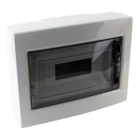 Tracon EDFKS-12/1 Falon kívüli elosztódoboz, füstszínű-sík ajtóval, NPE nélkül 1×12 (12) modul, IP40, (H×W×D=260×330×92mm)