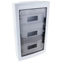 Tracon EDFKS-12/3 Falon kívüli elosztódoboz, füstszínű-sík ajtóval, NPE nélkül 3×12 (36) modul, IP40, (H×W×D=570×330×100mm)
