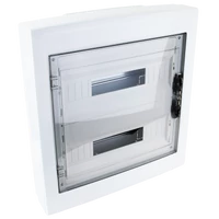 Tracon EDFKS-18/2 Falon kívüli elosztódoboz, füstszínű-sík ajtóval, NPE nélkül 2×18 (36) modul, IP40, (H×W×D=505×464×100mm)
