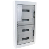 Tracon EDFKS-18/4 Falon kívüli elosztódoboz, füstszínű-sík ajtóval, NPE nélkül 4×18 (72) modul, IP40, (H×W×D=872×464×120mm)