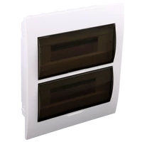 Tracon EDS-12/2 Süllyesztett elosztódoboz, füstszínű ajtóval, N/PE sínnel 2×12 (24) modul, IP40, (H×W×D=310×257×76mm)