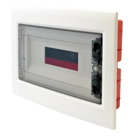 Tracon EDSS-12/1 Süllyesztett elosztódoboz, füstszínű-sík ajtóval, NPE nélkül 1×12 (12) modul, IP40, (H×W×D=200x256x66mm)