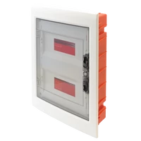 Tracon EDSS-12/2 Süllyesztett elosztódoboz, füstszínű-sík ajtóval, NPE nélkül 2×12 (24) modul, IP40, (H×W×D=395×305×85mm)