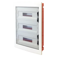 Tracon EDSS-12/3 Süllyesztett elosztódoboz, füstszínű-sík ajtóval, NPE nélkül 3×12 (36) modul, IP40, (H×W×D=545×305×85 mm)