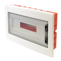 Tracon EDSS-18/1 Süllyesztett elosztódoboz, füstszínű-sík ajtóval, NPE nélkül 1×18 (18) modul, IP40, (H×W×D=270×440×85 mm)