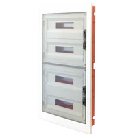 Tracon EDSS-18/4 Süllyesztett elosztódoboz, füstszínű-sík ajtóval, NPE nélkül 4×18 (72) modul, IP40, (H×W×D=860×440×95mm)