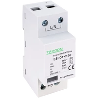 Tracon ESPD1+2-50-1P T1+T2 AC típusú túlfeszültséglevezető, egybeépített Uc:385V; Iimp:50kA; In:50kA; Imax:160kA; Up:2,5kV; 1P