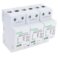Tracon ESPD1+2+3-25-3P T1+T2+T3 AC típusú túlfeszültség levezető, egybeépített Uc:275V; Iimp:25kA; In:25kA; Uoc:20kV; Up:1,3kV; 3P