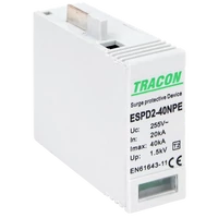 Tracon ESPD2-40NPE T2 AC típusú túlfeszültség levezető betét 40 NPE Uc:275/255V; In:20kA; Imax:40kA; Up:1,3/1,5kV