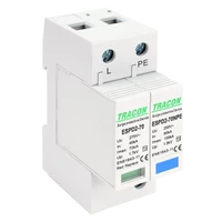 Tracon ESPD2-70-1+1P T2 AC típusú túlfeszültség levezető, cserélhető betéttel Uc:275/255V; In:40kA; Imax:70kA; Up:1,7/1,5kV; 1+1P