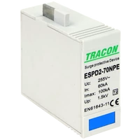 Tracon ESPD2-70NPE T2 AC típusú túlfeszültség levezető betét 70 NPE Uc:275/255V; In:40kA; Imax:70kA; Up:1,7/1,5kV