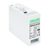 Tracon ESPD2-DC40-1000VO T2 DC típusú V túlfeszültség levezető, betét 1000V Ucpv: 1200V, In:20kA, Imax:40kA, Up:4kV, Var