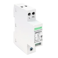 Tracon ESPD3-5-1+1P T3 AC típusú túlfeszültség levezető, egybeépített Uc:275V; In:5kA; Uoc:10kV; Up:1,2kV; 1+1P