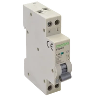 Tracon EVOKEC603 Kombinált védőkapcsoló, elektronikus, 2P, 1 modul, C kar. C6, 30mA, 6kA, AC,