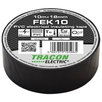 Tracon FEK10 Szigetelőszalag, fekete 10m×18mm, PVC, 0-90°C, 40kV/mm