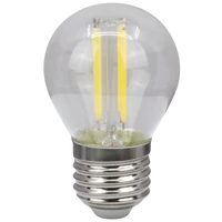 Tracon FILG454WW COG LED gömb fényforrás, átlátszó 230 VAC, E27, 4W, 470 lm, G45, 2700K, EEI=E