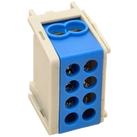 Tracon FLE-35/25K Főáramköri leágazó kapocs, sínre szerelhető, kék 1×35+1×25mm2/1×35+1×25mm2, 400VAC, 125A
