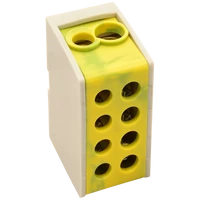 Tracon FLE-35/25ZS Főáramköri leágazó kapocs, sínre szerelhető, zöld/sárga 1×35+1×25mm2/1×35+1×25mm2, 400VAC, 125A