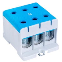 Tracon FLEAL-150/3K Főáramköri leágazó kapocs, sínre/felületre, kék 35-150mm2, max. 1000VAC/1500VDC, max.320A