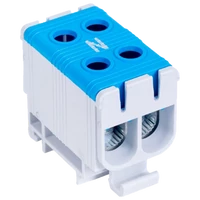 Tracon FLEAL-50/2K Főáramköri leágazó kapocs, sínre szerelhető, kék 6-50mm2, max. 1000VAC/1500VDC, max.160A