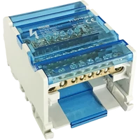 Tracon FLSO16-4P6 Moduláris elosztóblokk nyitható fedéllel 1×16(10) mm2 / 5×10(6) mm2, 500VAC/DC, 80A