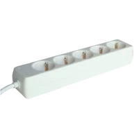 Tracon H5-3M Hordozható elosztósáv, normál, fehér 5×SCHUKO, 3m, max.16A, 250VAC, 3680W, 3x1,5mm2, H05VV-F