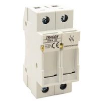 Tracon HBA-2P-20 Szakaszolókapcsoló-biztosítóhengeres bizt.hoz, maszkolható 20A, 8x32mm; Un=230V/400V