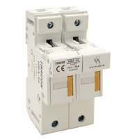 Tracon HBA-2P-50 Szakaszolókapcsoló-biztosítóhengeres bizt.hoz, maszkolható 50A, 14x51mm; Un=230V/400V