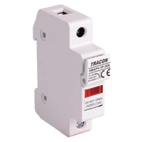 Tracon HBAPV-1P-30X Szakaszolókapcsoló-biztosító hengeres bizt.hoz, PV 30 A, 10×38, Un=1000 VDC, DC-20B, IP20