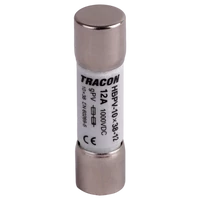 Tracon HBPV-10X38-12 Hengeres biztosító PV gPV, 12A,1000VDC,10kA,10x38