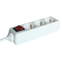 Tracon HK3-3M Hordozható elosztósáv kapcsolóval, normál, fehér 3×SCHUKO, 3m, max.16A, 250VAC, 3680W, 3x1,5mm2, H05VV-F