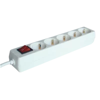 Tracon HK5-5M Hordozható elosztósáv kapcsolóval, normál, fehér 5×SCHUKO, 5m, max.16A, 250VAC, 3680W, 3x1,5mm2, H05VV-F