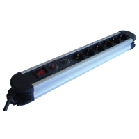 Tracon HKTM6-3M-ALU ALU 6-os elosztó kapcsolóval+túlfesz+túláram védelem 6×SCHUKO, 3m, max.16A, 250V, 3680W, H05VV-F