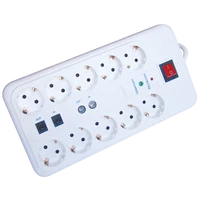 Tracon HNKTM10-3M-KT Négyzetes10-es elosztó kapcsolóval+túlfesz+ túláram+koax+tel 10×SCHUKO, 3m, max.16A, 250VAC, 3680W, H05VV-F