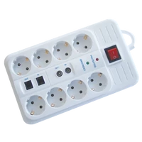Tracon HNKTM8-3M-KT Négyzetes 8-as elosztó kapcsolóval+túlfesz+ túláram+koax+tel 8×SCHUKO, 3m, max.16A, 250VAC, 3680W, H05VV-F