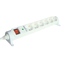 Tracon HRRKT6 Forgatható-rögzíthető-túlfesz.védelem elosztósáv, kapcsolós 6×SCHUKO, 3m, max.16A, 250VAC, 3680W, 3x1,5mm2, H05VV-F