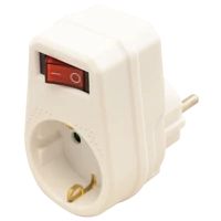 Tracon KACS1 Csatlakozóaljzat adapter kapcsolóval, fehér 250 VAC 16 A 1×SCHUKO, max. 3680 W