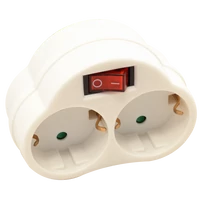 Tracon KACS2 Csatlakozóaljzat adapter kapcsolóval, fehér 250 VAC 16 A 2×SCHUKO, max. 3680 W