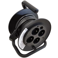Tracon KD-4/15-B Mini kábeldobos hosszabbító fémvázzal 4×SCHUKO, 15m, 250V AC, 13A, 3×1,5mm2, H05VV-F, IP20