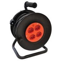 Tracon KD-4/25-B Kábeldobos hosszabbító 4×SCHUKO, 25m, 250V AC, 16A, 3×1,5mm2, H05VV-F, IP20