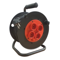 Tracon KD-4/30-B Kábeldobos hosszabbító, fémvázzal 4×SCHUKO, 30m, 250V AC, 16A, 3×1,5mm2, H05VV-F, IP20