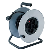 Tracon KD-4/40-B Kábeldobos hosszabbító, fémvázzal 4×SCHUKO, 40m, 250V AC, 16A, 3×1,5mm2, H05VV-F, IP20
