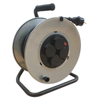 Tracon KD-6/40-A Kábeldobos hosszabbító, fémvázzal 4×SCHUKO, 40m, 250V AC, 16A, 3×1,5mm2, H07RN-F, IP44