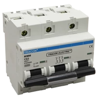 Tracon KMH-3125 Kismegszakító, nagyáramú, 3 pólus, C karakterisztika 125A, 6kA