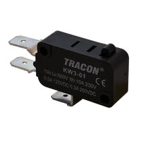 Tracon KW3-01 Helyzetkapcsoló, mikro, ütközős 1×CO 10A/230VAC, 0,3A/250VDC, 6,3x0,8 mm, IP00