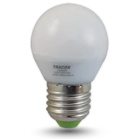 Tracon LG454W Gömb búrájú LED fényforrás 230 VAC, 4 W, 2700 K, E27, 320 lm, 200°, G45, EEI=G