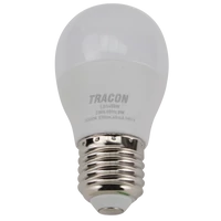 Tracon LGS458W Gömb burájú LED fényforrás SAMSUNG chippel 230V,50Hz,8W,3000K,E27,710lm,180°,G45,SAMSUNG chip, EEI=F