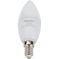 Tracon LGYS8W Gyertya búrájú LED fényforrásSAMSUNG chippel 230V,50Hz,8W,3000K,E14,710lm,180°,C37,SAMSUNG chip, EEI=F